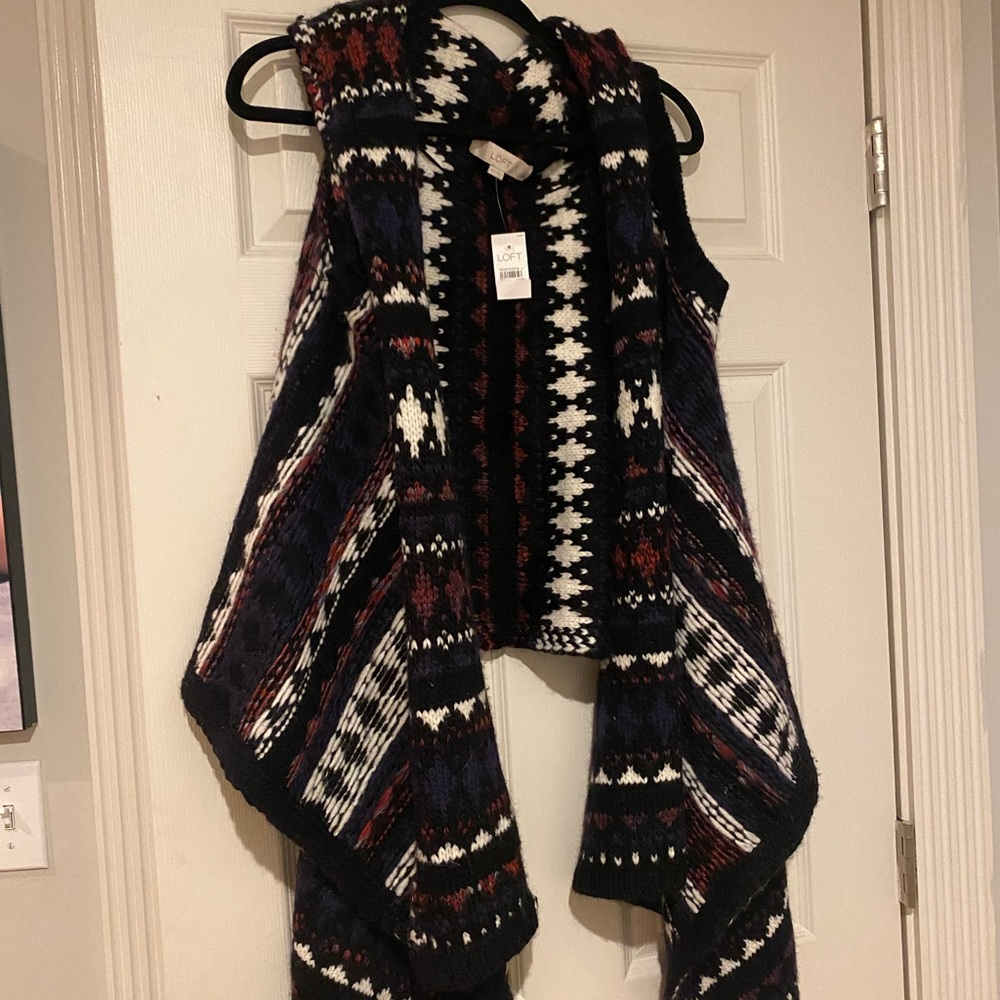 Loft Multi Color Pattern Vest